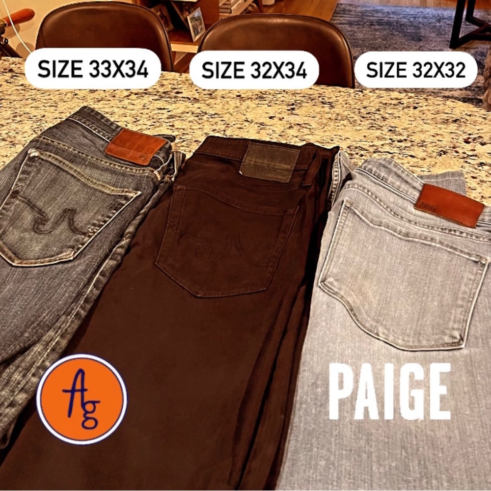 Selling 3 Pairs of Designer Jeans. Two pairs from AG and 1 Pair of Paige Denim